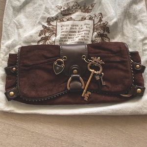 Juicy Couture Brown Suede Clutch